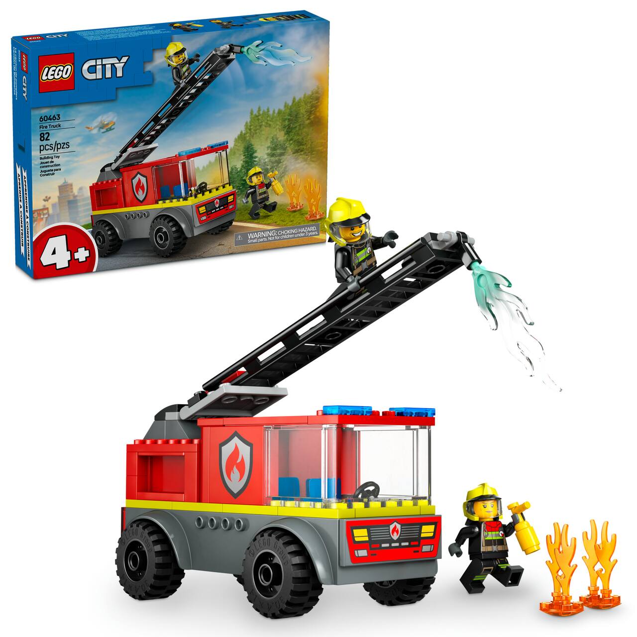 LEGO® City Fire Ladder Truck, Firefighter Toy Vehicle Gift for Kids 60463